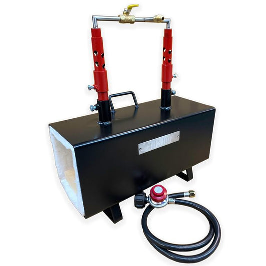 Hell's Forge USA Gas Portable Propane Forge Max Double Burner - For blacksmithing, bladesmithing, knifemaking, farrier forge tools and large size provides max workspace. Perfect for Forged In Fire fans. The Best Forges - MADE IN THE USA!